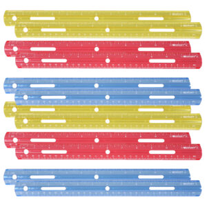 12" Plastic Ruler, Assorted Colors (No Color Choice), Pack of 36