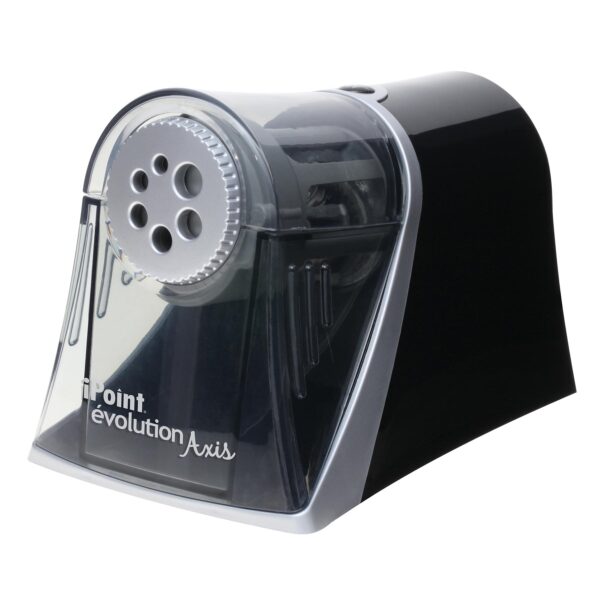 iPoint Evolution Axis Heavy Duty Electric Pencil Sharpener, Black-Silver