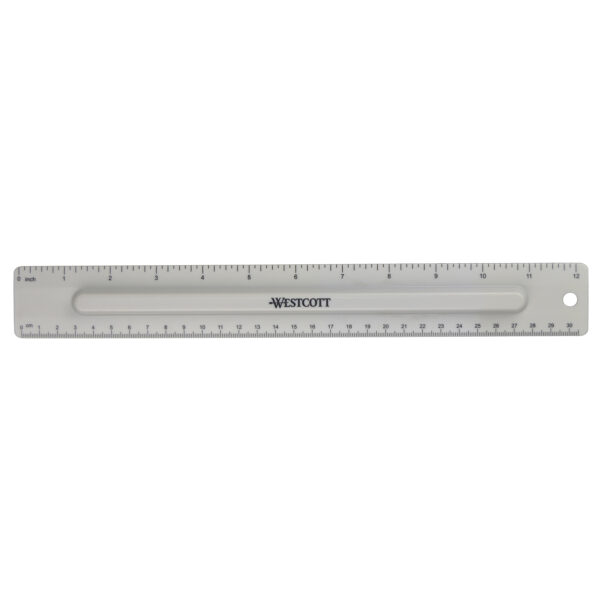 2-Piece 12" Ruler with Pencil Storage, Pack of 6