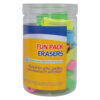 Erasers Fun Pack, Assorted Colors, 40 Per Pack, 2 Packs