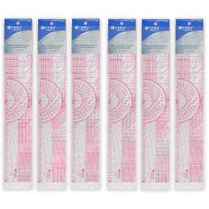 Beveled Protractor Ruler, 12", Transparent, Pack of 6