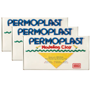 Permoplast Modeling Clay, Green, 1 lb. Per Box, 3 Boxes