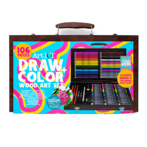 Draw & Color Wood 106-Piece Art Set