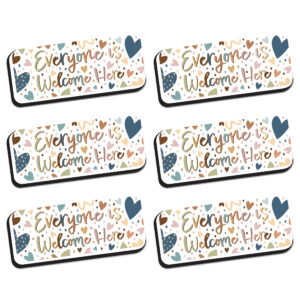 Magnetic Whiteboard Eraser, Everyone is Welcome, Pack of 6