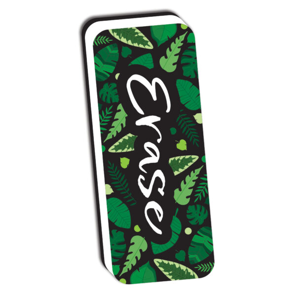 Magnetic Whiteboard Eraser, Greenery with Erase, 2" x 5", Pack of 6