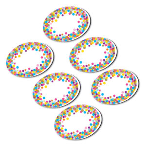 Magnetic Whiteboard Eraser, Oval Confetti, Pack of 6