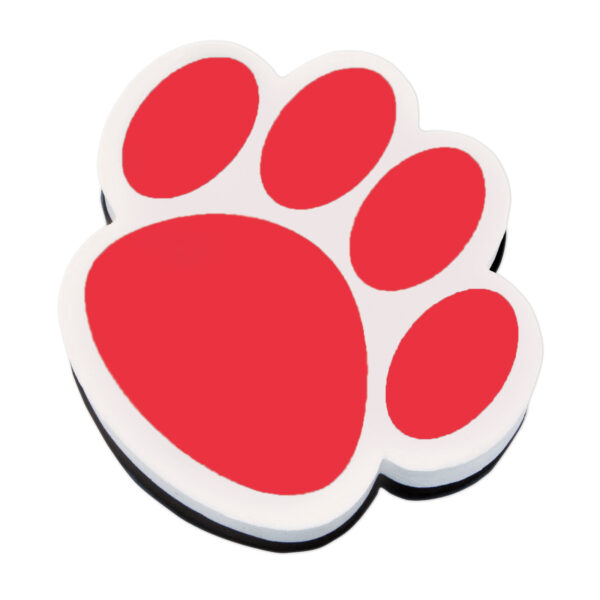 Magnetic Whiteboard Eraser, Red Paw, Pack of 6