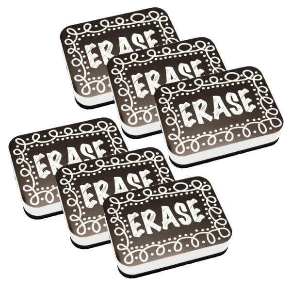 Magnetic Whiteboard Eraser, Chalk Loop, Pack of 6