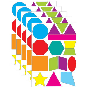 Math Die-Cut Magnets, Shapes, 16 Per Pack, 5 Packs