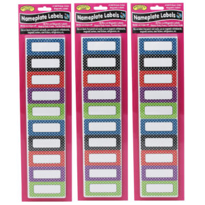 Die-Cut Magnetic Foam Color Dots Labels-Nameplates, 30 Per Pack, 3 Packs