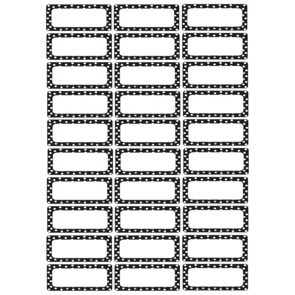 Die-Cut Magnetic Foam Black & White Dots Labels-Nameplates, 30 Per Pack, 3 Packs