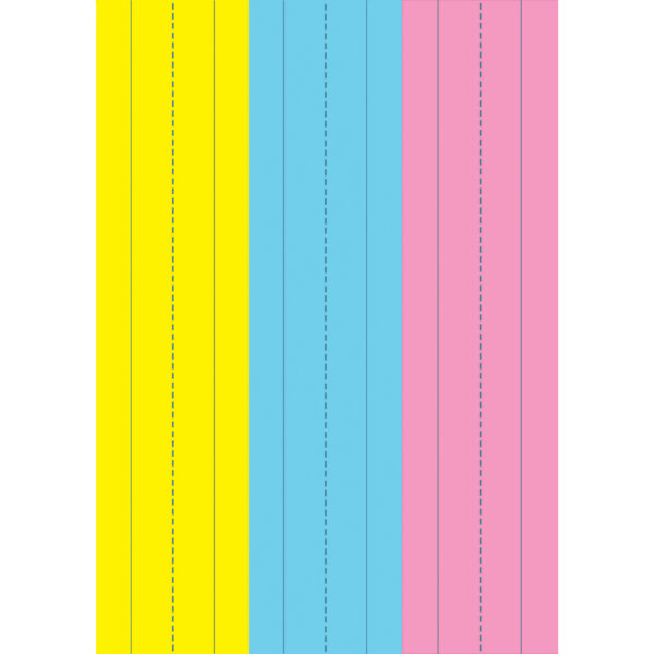 Die-Cut Magnetic Pink-Blue-Yellow Sentence Strips, 2.75" x 11", 3 Per Pack, 6 Packs