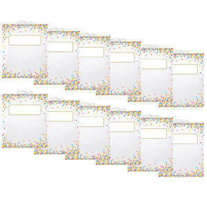 Hanging Confetti Pattern Storage-Book Bag, 10.5" x 12.5", 6 Per Pack, 2 Packs