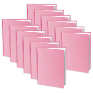 Pink Hardcover Blank Book, White Pages, 8"H x 6"W Portrait, 14 Sheets-28 Pages, Pack of 12