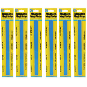 Magnetic Magi-Strips, Blue, 12 Feet Per Pack, 6 Packs