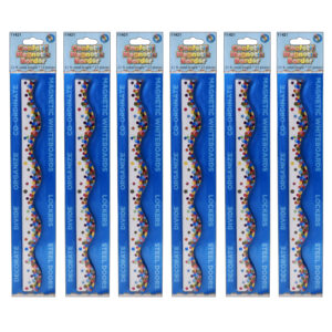 Magnetic Scallop Border, Confetti, 12 Feet Per Pack, 6 Packs