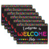 Computer Mouse Pad, 8" x 10", Everyone is Welcome Here, Hearts, Pack of 6