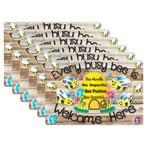 Computer Mouse Pad, 8" x 10", Every Busy Bee is Welcome Here, Pack of 6