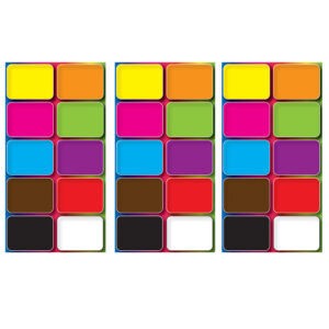 Non-Magnetic Mini Whiteboard Erasers, Assorted, 10 Per Pack, 3 Packs