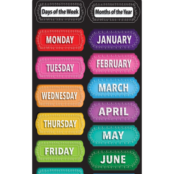 Smart Poly, The Original Fun Mat, Mat Runner, 15.5" x 47", Days, Months, Seasons, Chalk Loop