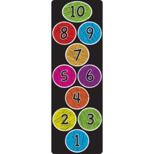 Smart Poly, The Original Fun Mat, Mat Runner, 15.5" x 47", Numbers 1-10, Colored Chalk Circles