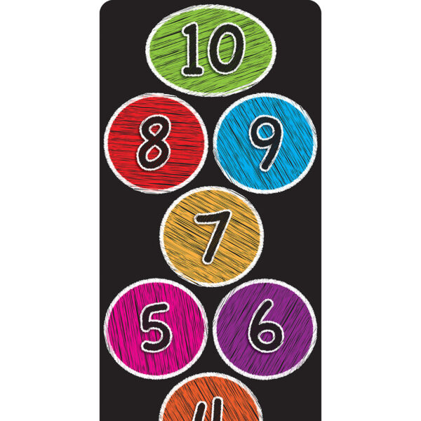 Smart Poly, The Original Fun Mat, Mat Runner, 15.5" x 47", Numbers 1-10, Colored Chalk Circles