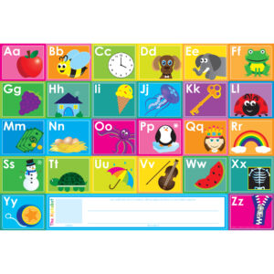 Placemat Studio Smart Poly ABC's Learning Placemat, 13" x 19", Single Sided, Pack of 10