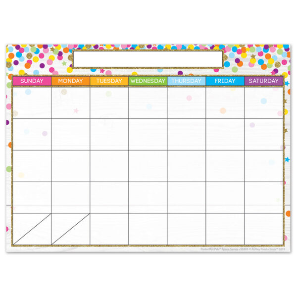 Smart Poly PosterMat Pals Space Savers, 13" x 9-1-2", Calendar Confetti Style, Pack of 10