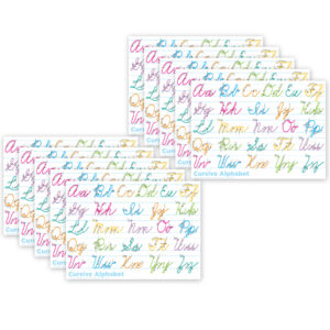 Smart Poly PosterMat Pals Space Savers, 13" x 9-1-2", Traditional Cursive, Pack of 10