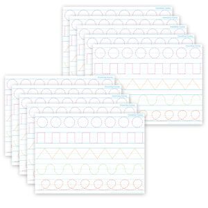 Smart Poly PosterMat Pals Space Savers, 13" x 9-1-2", Prewriting Tracing, Pack of 10