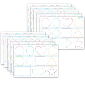 Smart Poly PosterMat Pals Space Savers, 13" x 9-1-2", Shapes Tracing, Pack of 10