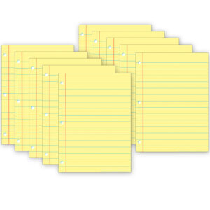 Smart Poly PosterMat Pals Space Savers, 13" x 9-1-2", Yellow Notebook Paper, Pack of 10