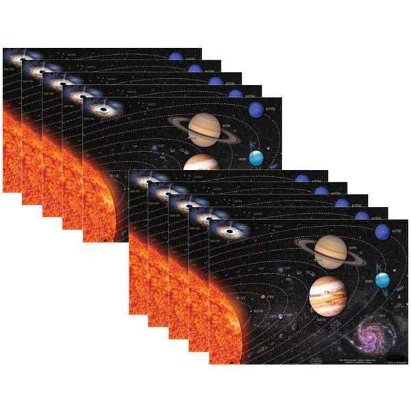 Smart Poly PosterMat Pals Space Savers, 13" x 9-1-2", Solar System, Pack of 10