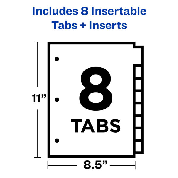 Big Tab Insertable Dividers, Buff Paper, 8-Tab Set, Multicolor, 12 Sets