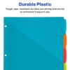 Write & Erase Durable Plastic Dividers with Pockets, 5-Tab Set, Multicolor, 3 Sets