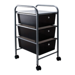 3-Drawer Rolling Cart, Smoke