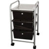 3-Drawer Rolling Cart, Smoke