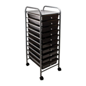 10-Drawer Rolling Cart, Smoke