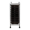 10-Drawer Rolling Cart, Smoke