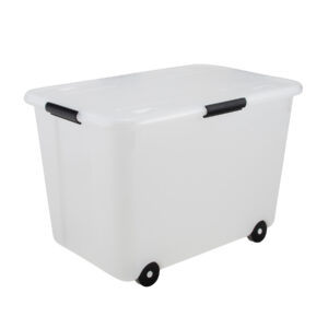 Rolling Storage Box, 15 Gallon, Clear