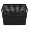 Plastic Weave Bin, Large, Black, Pack of 3