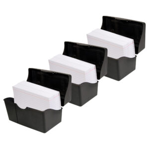 Black Index Card Holder, 5" x 8", Pack of 3