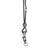 Premium Safety Lanyard, Breakaway with Detachable Key Ring, Black, Pack of 12