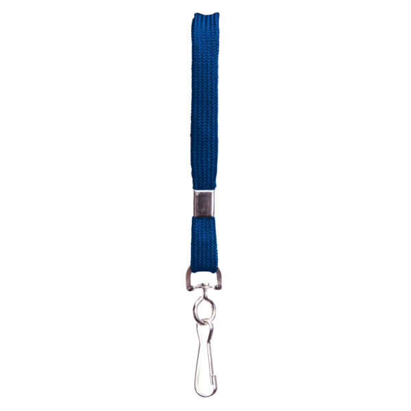 Flat Lanyard with J Hook, Blue, Pack of 100