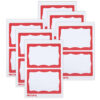 Adhesive Badges, Red Border, 100 Per Pack, 6 Packs