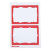 Adhesive Badges, Red Border, 100 Per Pack, 6 Packs