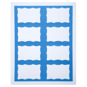 Adhesive Badges, Blue Border, Pack of 200