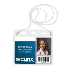 Convention Size Badge Holders with Cord, Horizontal, Pack of 25