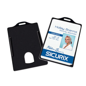 Badge Dispensers, Vertical, Black, Pack of 25