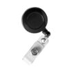 Standard ID Badge Reels, Round Belt Clip Strap, Black, Pack of 25